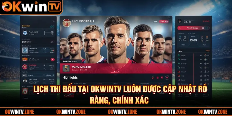 Lịch thi đấu tại OKWINTV luôn được cập nhật rõ ràng, chính xác 